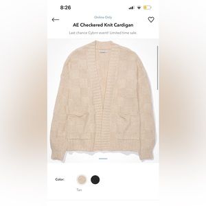 AE checkered knit cardigan